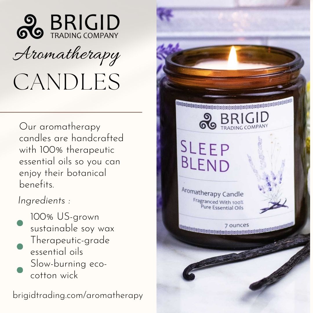Brigid Trading Company aromatherapy candle breakdown therapeutic essential oils one hundred percent usa grown soy wax