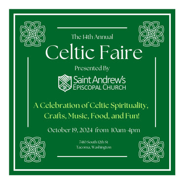 celtic faire flyer by brigid trading company llc saint andrews episcopal church event crafts vendors food celtic spirituality festival tacoma