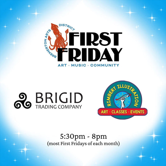 first friday 2025 art music community bremerton kitsap county washington first fridays at rimbert illustration brigid trading company vendor callow avenue art walk silverdale poulsbo bainbridge seabeck downtown bremerton