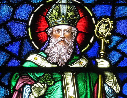 saint patrick stained glass window art care of wikipedia commons used by brigid trading company llc blog on saint patrick's day history