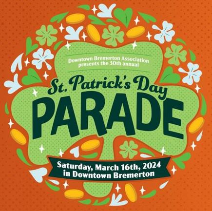 st patrick's day parade flyer in downtown bremerton washington state with brigid trading company llc