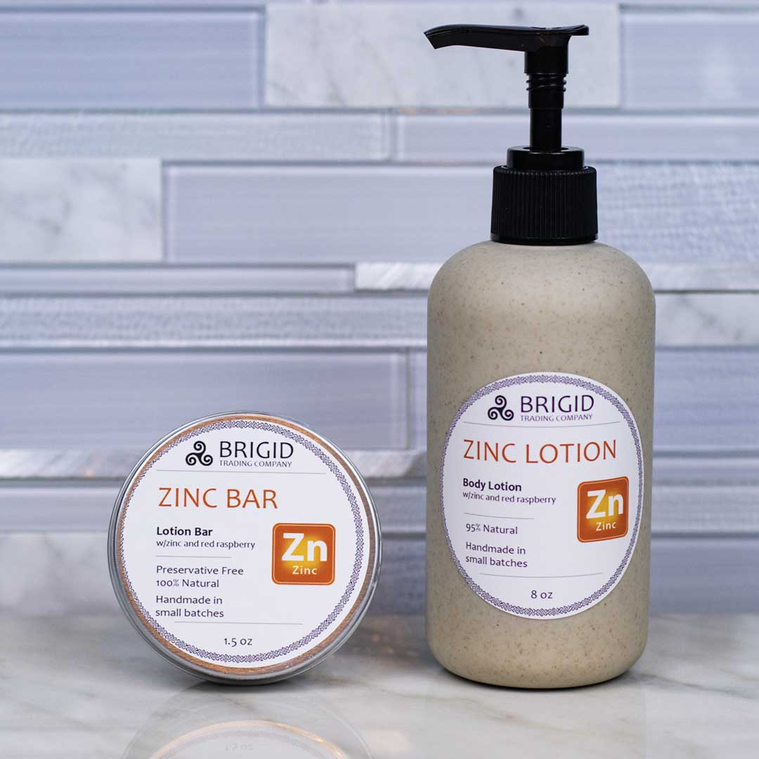 zinc infused lotions body lotion and solid lotion bar for natural zinc infusion protection collection image by brigid trading company llc