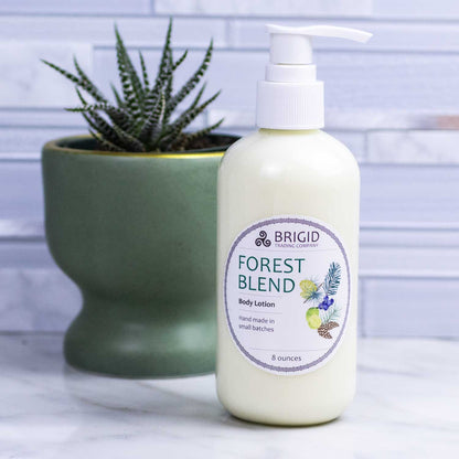 forest blend body lotion essential oil and natural ingredients only shea butter olive oil jojoba oil