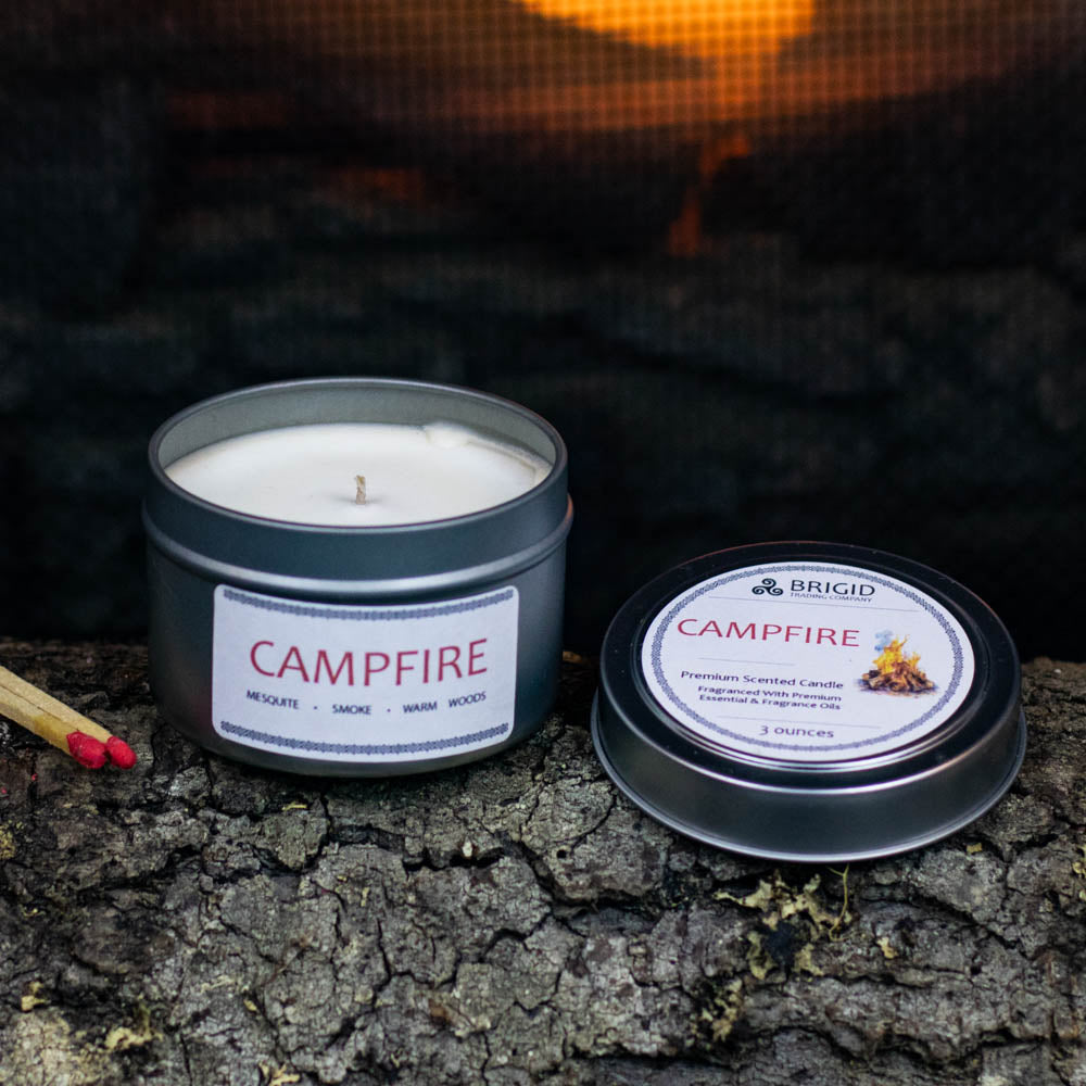 Campfire Scented Soy Wax Candle 3oz pewter
