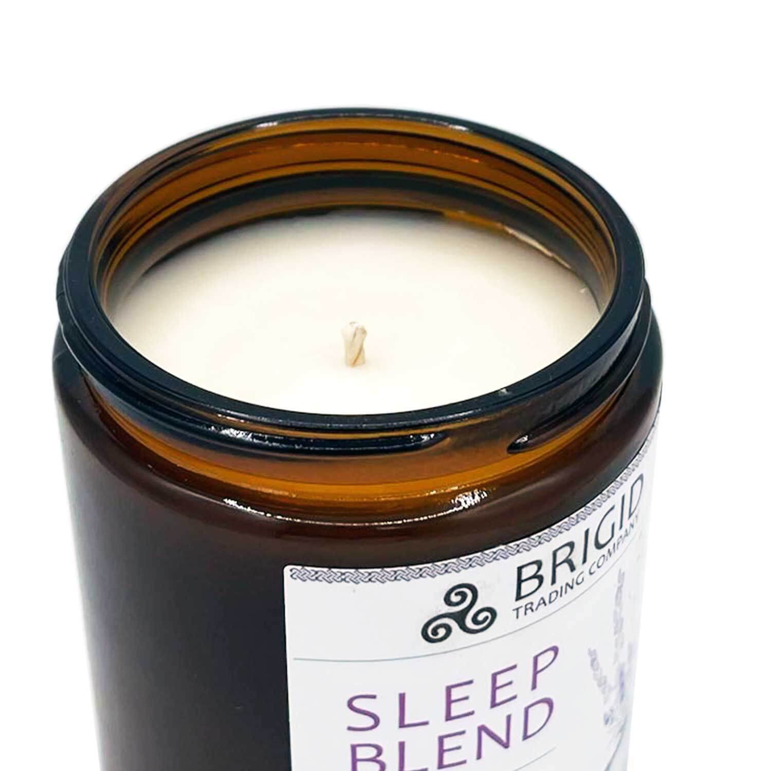 sleep blend premium aromatherapy grade essential oil candle candles by brigid trading company washington state united states ireland seven ounces kitsap therapy therapeutic benefits natural health lavender chamomile vanilla sleepytime