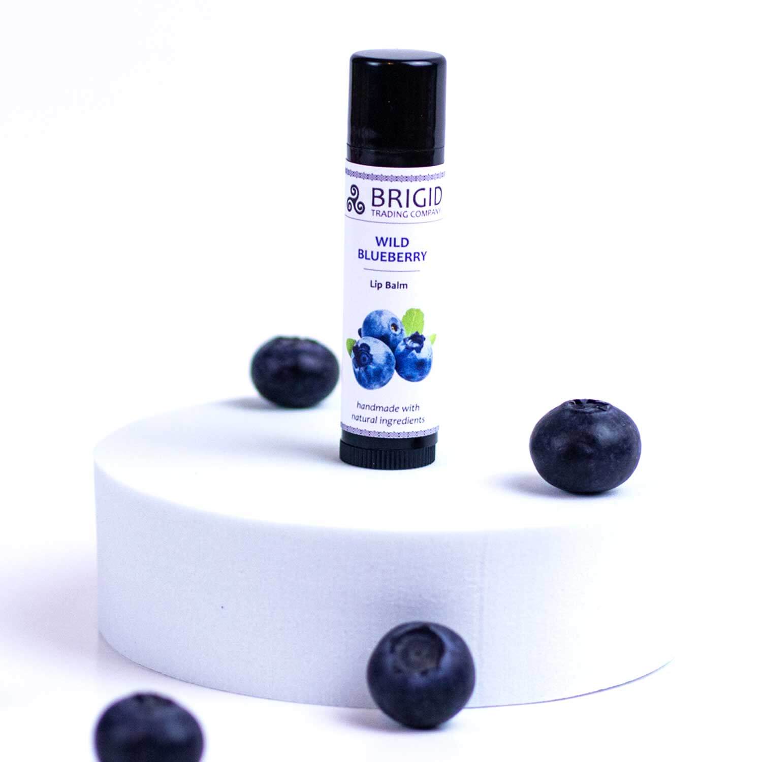 wild blueberry lip balm by brigid trading company llc stevia natural sweetened lip balm with natural flavor shea butter mango butter natural oils olive oil sunflower almond tube