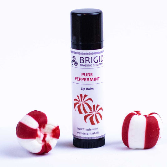 pure peppermint natural lip balm hand made brigid trading company llc lip balm kitsap county washington state