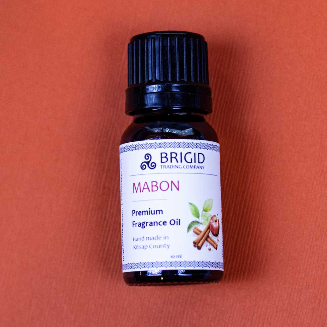 mabon premium fragrance oil blend by brigid trading company apple cinnamon spiced fall scent blend handmade in kitsap county original blend irish theme company in washington state usa