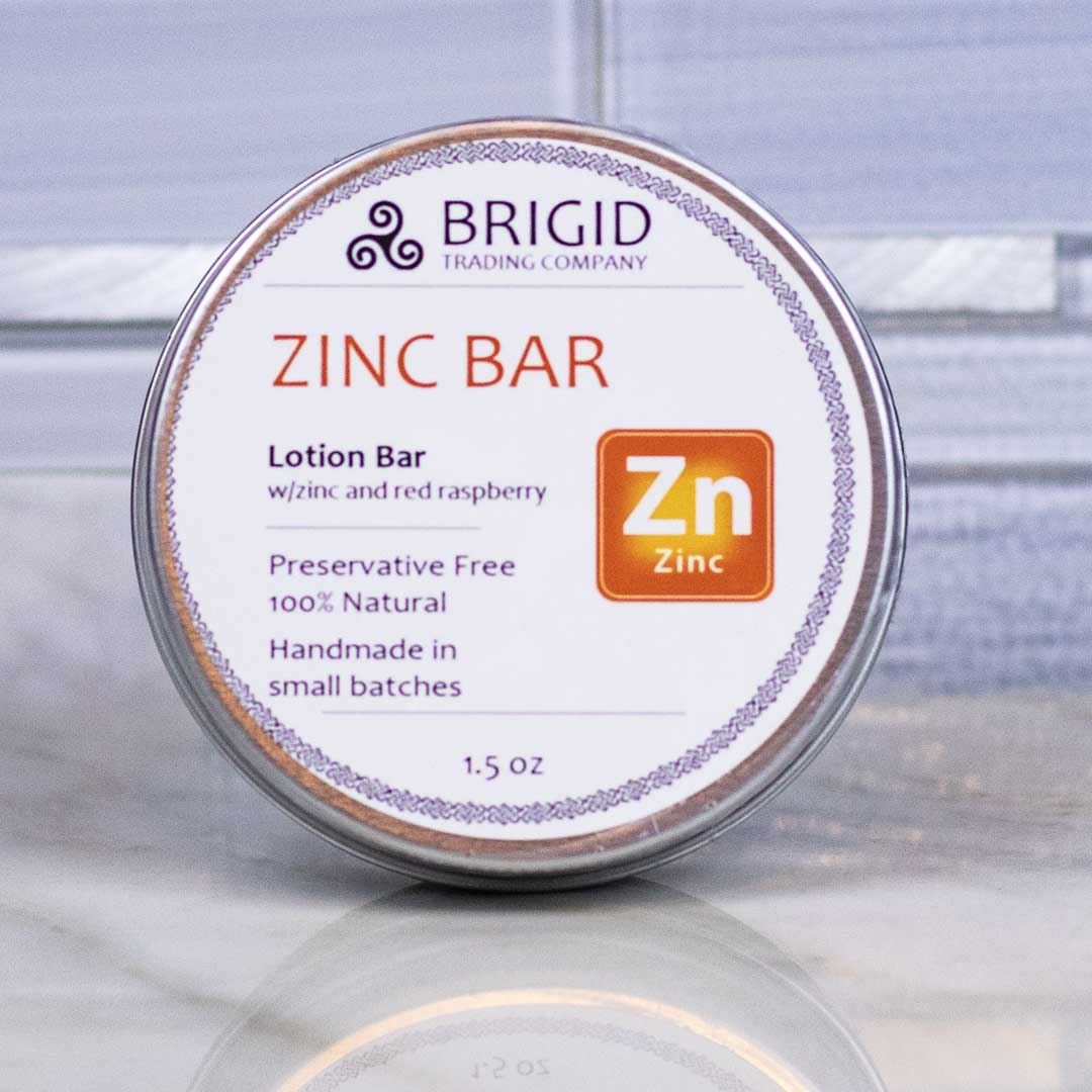 zinc infused lotion bar by brigid trading company llc zinc red raspberry seed oil meadowfoam seed oil solid lotion bar for travel preservative free no preservatives all natural